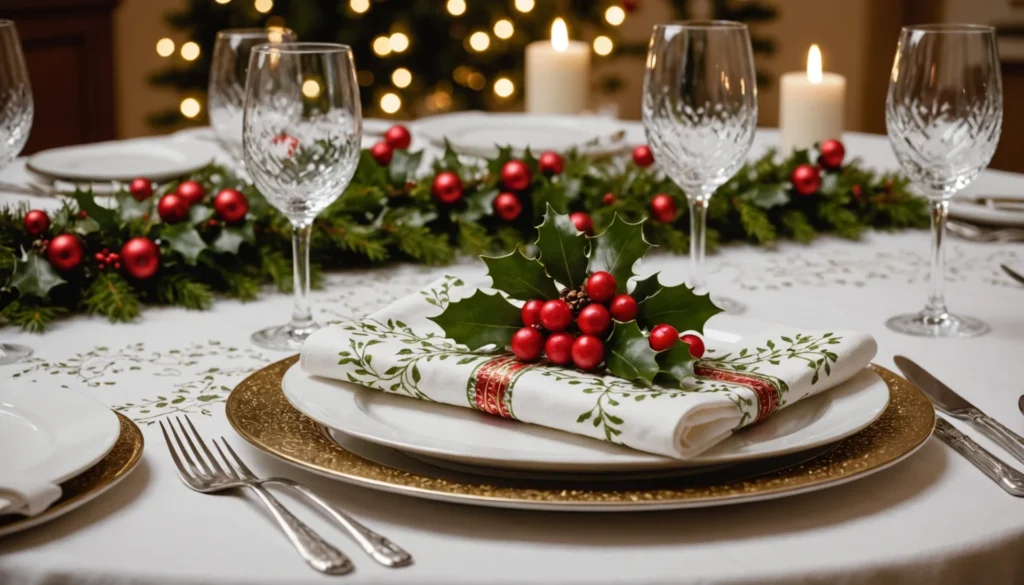 serviette de table de noel
