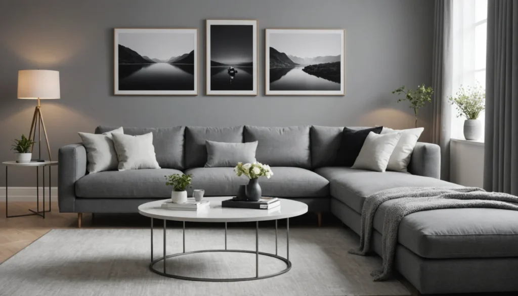 canapé 3 places gris